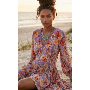 Free People Small Sweet Dreams Printed Floral Mini Dress Whimsy