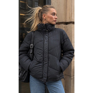 Columbia Sportswear Womens Black Insulated Puffer Jacket High Collar Large Like New