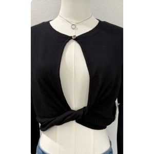 Free People Can't Resist Crop Sweater Top LARGE NWT
