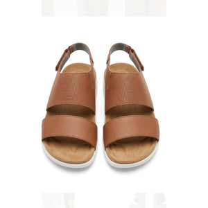 El Naturalista Koi Brown Leather Double Strap White Sole Sandals 9M NWB