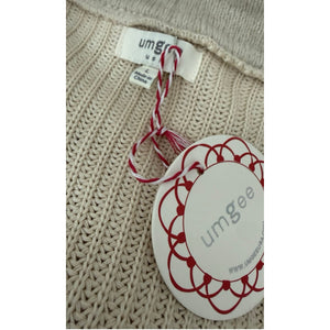 Umgee Cream Waterfall Open Front Mixed Knit Cardigan Sweater Large NWT