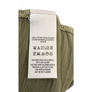 Free People We The Free Be My Baby Tee Palm Green Lettuce Edge 100% Cotton Large Like New