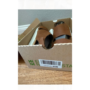 El Naturalista Koi Brown Leather Double Strap White Sole Sandals 9M NWB