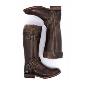 Bed Stu Cobbler Series Gogo Lug Brown Leather Knee High Boots US 8.5 M PRISTINE NEW WO BOX