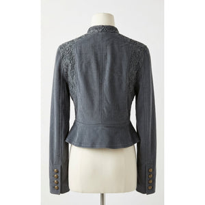 Free People We The Free Victorian Lace Overlay Military Jacket