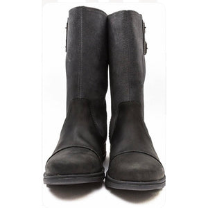 Major Pull-On Mid-Calf Boots Black/Shark Suede Leather Boot 8.5 NEW
