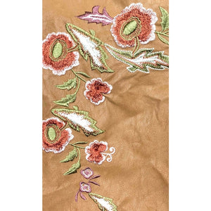 Free People Size 12 Alanis Embroidered Moto Mini Skirt in Camel