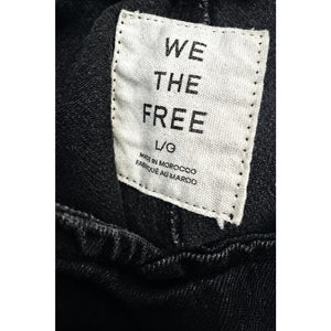 Free People Medium Imogene Black Denim Officer Jacket